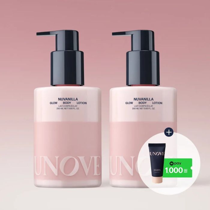 UNOVE Glow Body Lotion 290ml Duo + Deep Damage Repair Shampoo 40ml