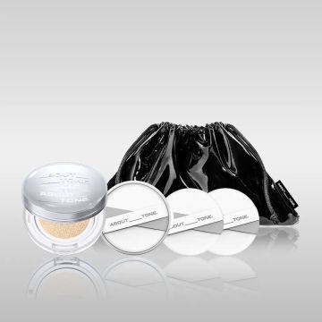 Cojín Maquillaje ABOUT_TONE Skin Layer Fit Cushion 13g x2 (Principal+Recambio) (+Neceser y 2 Borlas)