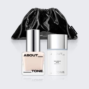 Kit com 2 itens ABOUT_TONE Skin Layer Fit Foundation 30ml + Sun Serum Base 30ml