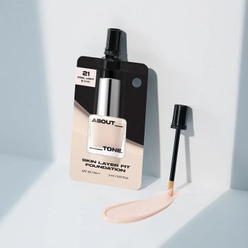 ABOUT_TONE Base Skin Layer Fit em Sachê Spout Pouch 3ml