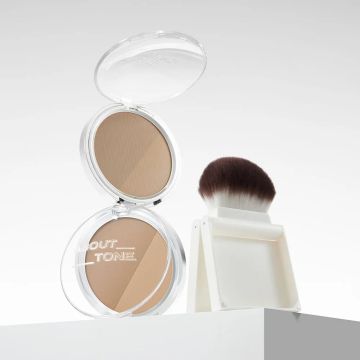 ABOUT_TONE Blur Powder Shading 10g + Flip & Fit Shading Brush 1 Un. Kit com 2 Peças