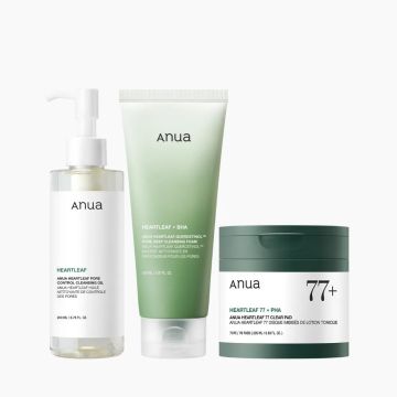 anua Smooth Skin Sebum OUT 3-Step Set (Clear Pad + Cleansing Oil + Cleansing Foam)