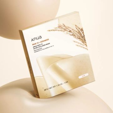 anua Rice 70 Glow Collagen Mask 4 Sheets