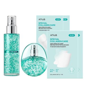 anua Collagen Wrinkle Lifting Set (Mist 100ml + Mist 30ml + Nasolabial Patches 2ea + Neck Patches 2ea)