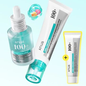 anua Kit de 2 Peças Cuidados com as Rugas PDRN Hyaluronic Acid Collagen (Sérum 50ml+Creme 60ml+Creme 30ml)