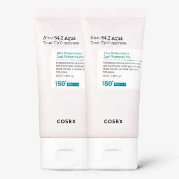 COSRX Aloe 54.2 Aqua Tone-Up Sunscreen SPF50+ PA++++ 50ml, 2-Pack
