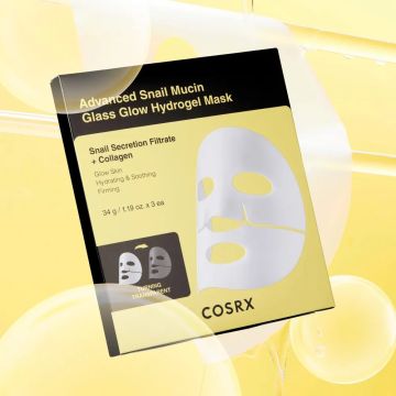 COSRX Advanced Snail Mucin Glass Glow Hydrogel Mask 34g (3 Sheets)