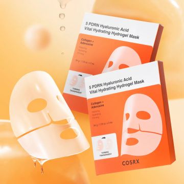 COSRX 5PDRN Hyaluronic Acid Vital Hydrogel Mask 3 Sheets, 2-Pack