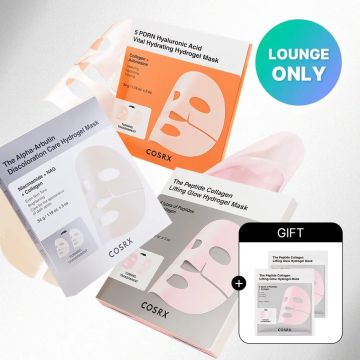 COSRX Hydrogel Mask 3-Type Set (Peptide Gel 3 Sheets + Arbutin Gel 3 Sheets + PDRN Gel 3 Sheets) + Peptide Gel 2 Sheets