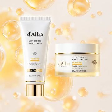 d'Alba طقم Vita Toning Capsule Cream من قطعتين (برطمان + أنبوب)