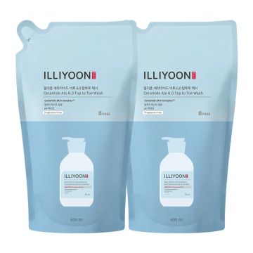 ILLIYOON Ceramide Ato 6.0 Top to Toe Body Wash Refill 500ml 2-Pack