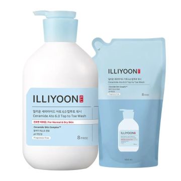 ILLIYOON Ceramide Ato 6.0 Top to Toe Wash 900ml + Refill 500ml