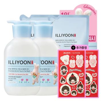 ILLIYOON Ceramide Ato 6.0 Top to Toe Wash 500ml 2-Pack + 500ml Refill 2-Pack