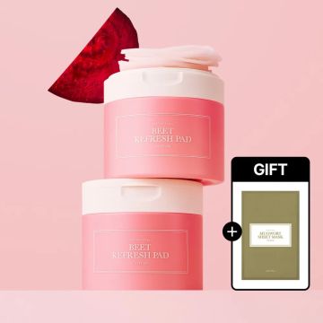 I'm from Beet Refresh Pad سعة 260 مل (60 قطعة) عبوة من قطعتين + Mugwort Sheet Mask قناع واحد