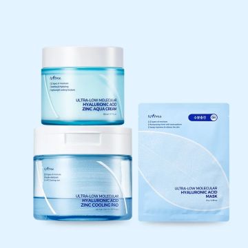 ISNTREE Ultra Low Molecular Hyaluronic Acid Zinc Moisture Cream 80ml + Toner Pad 60片 2件套