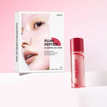 ISNTREE Plum Peptide Plumping Gel Mask علبة واحدة + Booster 2000s سعة 50 مل مجموعة من قطعتين