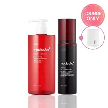 medicube Set corporal Red Acne Body de 2 piezas (Gel de baño 400ml + Body Peeling Shot 110ml)