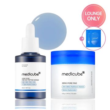 medicube طقم من قطعتين Zero Pore Elasticity (Pore Pad 70 قطعة + One Day Serum 30 مل)