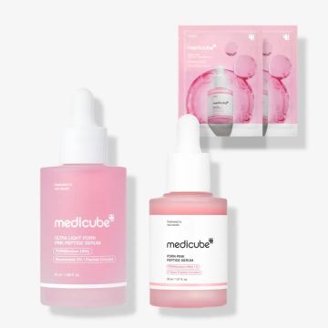 medicube مجموعة PDRN Toning Boosting Ampoule المكونة من قطعتين (Ultra Light Ampoule 50ml + Peptide Ampoule 30ml)