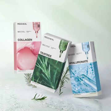 MEDIHEAL Best Essential Sheet Mask Pack 3 Types, 30 Sheets