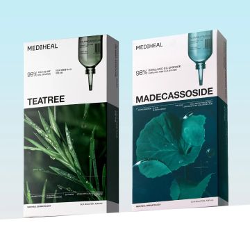 MEDIHEAL Essential Mask 40 Sheets (Teatree 20 Sheets + Madecassoside 20 Sheets)