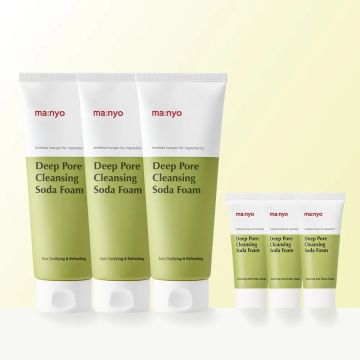 manyo Soda Foam 150ml 3 Pack + Cleansing Foam 20ml 3 Pack