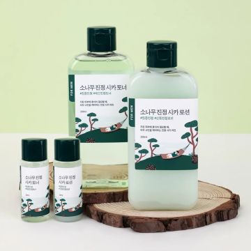 Round Lab For Men Pine Tree Soothing Cica Toner 200ml + Lotion 200ml 2-Piece Set (+Toner/Lotion 20ml)