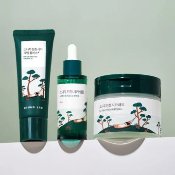 Round Lab Pine Calming Cica 3-Piece Set (Cream 60ml + Ampoule 50ml + Pads 50 sheets)