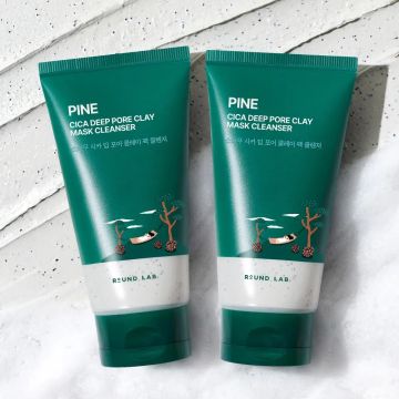 Round Lab Pine Tree Cica Deep Pore Clay Pack Cleanser 150ml 2-Pack Set