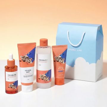 Round Lab Black Soybean Panthenol Hydrating Barrier 4-Piece Set (Toner 250ml + Ampoule 50ml + Cream 80ml + Cleanser 150ml)
