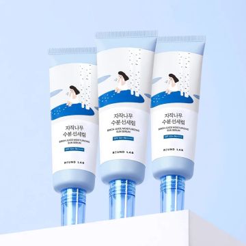 Round Lab Birch Juice Moisturizing Sun Serum 50ml (SPF 50+ PA++++) Kit com 3 Unidades