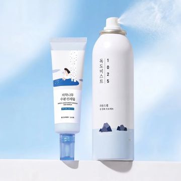 Round Lab Birch Juice Moisturizing Sun Serum 50ml SPF 50+ PA++++ X 1025 Dokdo Mist 150ml Kit de 2 Peças