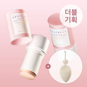SKIN1004 Madagascar Centella Poremizing Quick Clay Stick Mask 27g 2-Pack + Cleansing Sponge