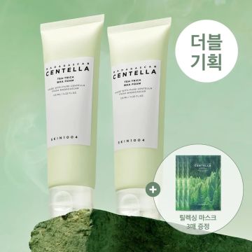 SKIN1004 Madagascar Centella Tea-Trica BHA Foam 125ml Double Set (2ea) + Relaxing Mask 3 Sheets : SKIN1004 Official Store