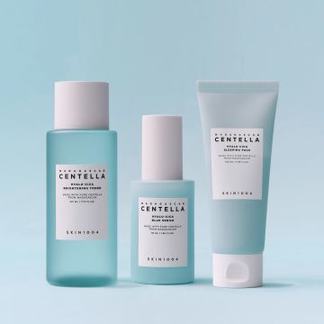 SKIN1004 Hyalu-Cica Brightening Toner 210ml + Blue Serum 50ml + Sleeping Pack 100ml Set