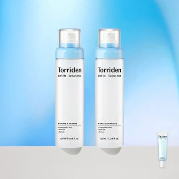Torriden DIVE-IN Low Molecular Hyaluronic Acid Cream Mist 120ml 2-Pack (+Free DIVE-IN Serum 20ml)