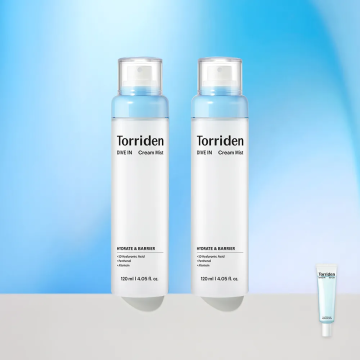 Torriden DIVE-IN Low Molecular Hyaluronic Acid Cream Mist 120ml 2-Pack (+Free DIVE-IN Serum 20ml)