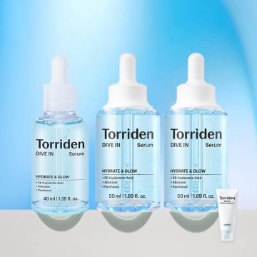 Torriden DIVE-IN Low Molecular Hyaluronic Acid Serum 50ml+50ml+40ml (+Free Cleansing Foam 30ml)
