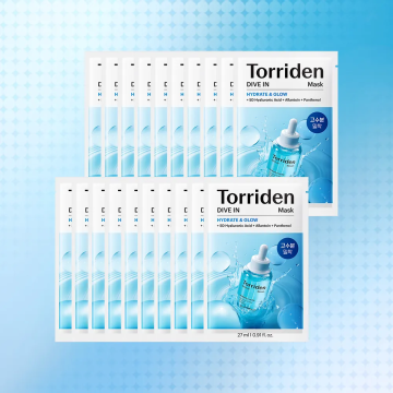 Torriden DIVE-IN Low Molecular Hyaluronic Acid Mask 10 Sheets, 2-Pack