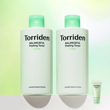Torriden Balanceful Cica Exfoliating Toner 250ml 2-Pack + Soothing Cream 20ml