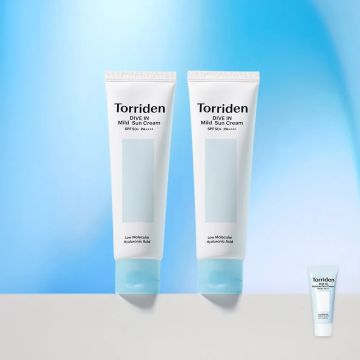 Torriden DIVE-IN Mild Sunscreen 60ml Duo + Free Moisture Sunscreen 20ml (SPF 50+ PA++++)