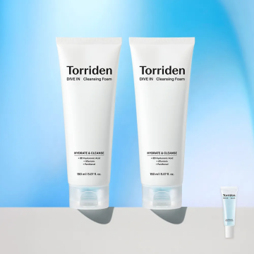 Torriden DIVE-IN Low Molecular Hyaluronic Acid Cleansing Foam 150ml Duo Set (+Free DIVE-IN Serum 10ml)