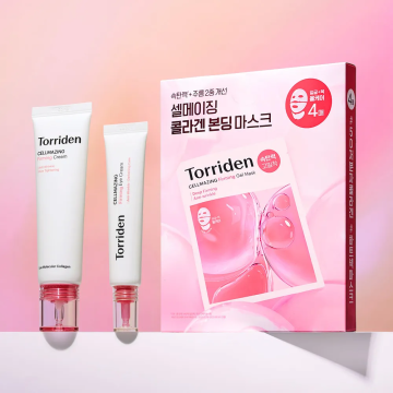 Torriden Cellmazing Collagen Firming Cream 60ml + Eye Cream 30ml + Gel Mask 4 Sheets Set (+ Free Pore Ampoule 10ml)