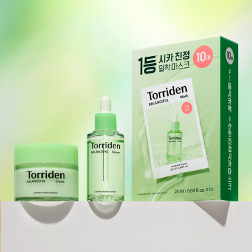 Torriden Balanceful Soothing Care 3-Piece Set (Serum 50ml + Cream 80ml + Mask Sheet 10 Sheets)