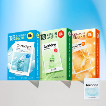 Torriden BEST Mask Pack 3-Type Set 30 Sheets (+Free 10 Multi-Pads)