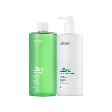 VT Cosmetics Kit de Cuidados com a Pele Jumbo Cica de 2 Peças (Tônico 510ml + Emulsão 500ml)
