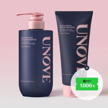 UNOVE Deep Damage Repair Hair Care Duo (Shampoo 500g + Treatment EX Large Capacity 320ml)